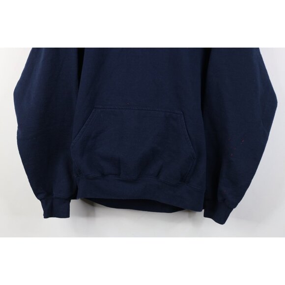 Vintage 90s Y2K Mens Large Distressed New York Yankees Baseball Hoodie Blue - Picture 3 of 14